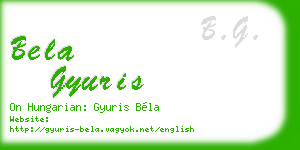 bela gyuris business card