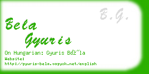 bela gyuris business card